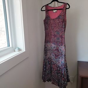 Maeve by Anthropologie pink colorful boho dress